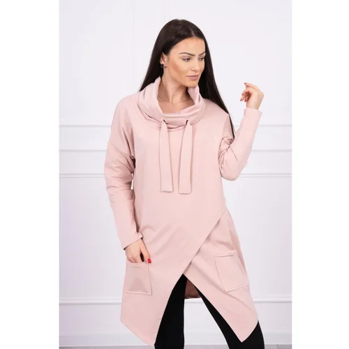 Kesi Tunic with envelope front dark Oversize powdered pink