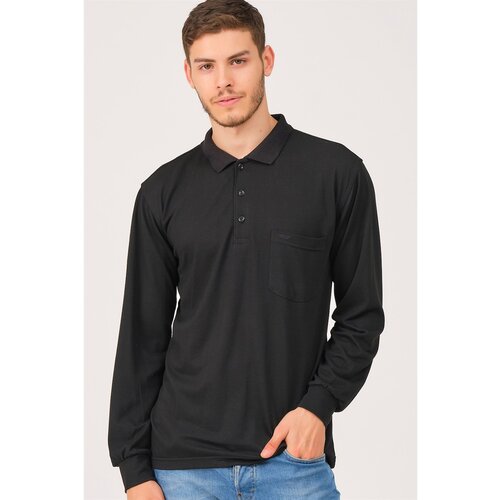 Dewberry V1902 MEN'S POLO SWEATSHIRT-BLACK Cijene