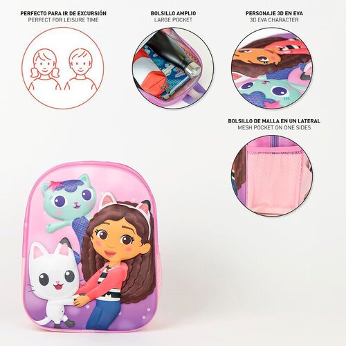 Cerda ruksak za vrtić 3D Gabby&amp;#039;s dollhouse Slike