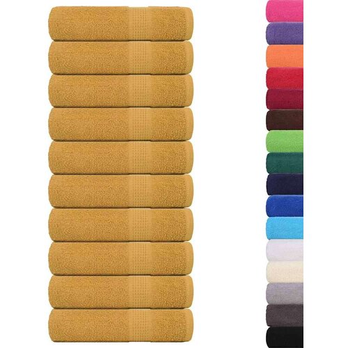 vidaXL Ručnici z tu&scaron;iranje 10 kom zlatni 70x140 cm 360 gsm 100% pamuk Cijene