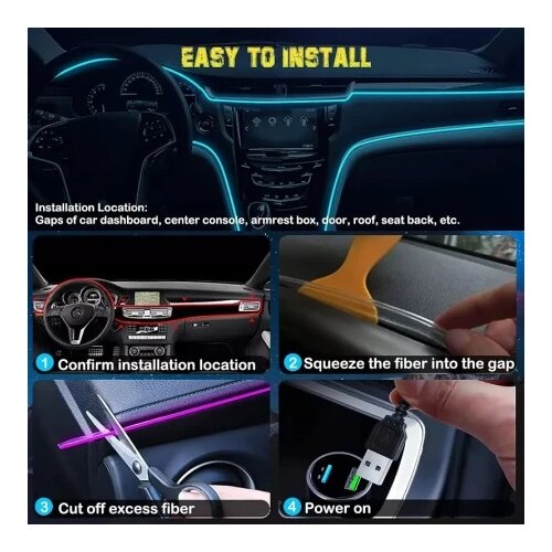 Auxito led rgb neonska traka sa optičkim vlaknom za enterijer lgx-1t2-2m ( AUX025 ) Slike