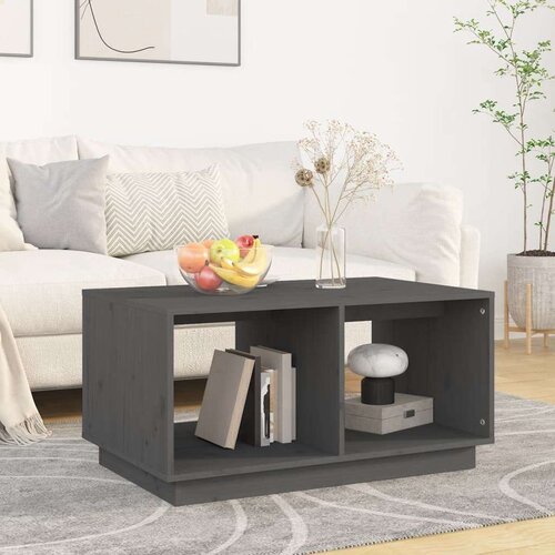  Stolić za kavu sivi 80x50x40 cm od masivne borovine Slike