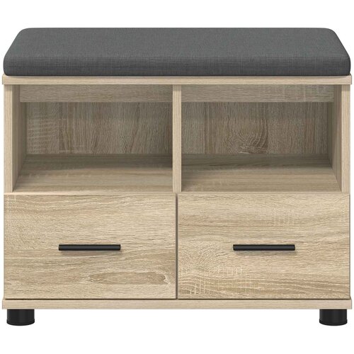  Klupa za hodnik s jastukom Sonoma hrast 60 x 38 x 46 cm Slike