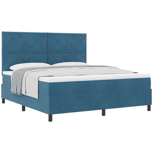 Box spring krevet Tamno plava 180 x 200 cm Bar&amp;scaron;un Slike