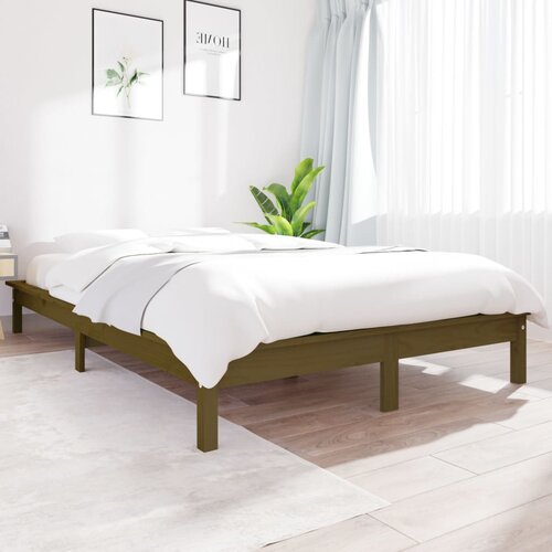 VidaXL okvir za krevet boja meda drveni 200x200 cm od masivne borovine Slike