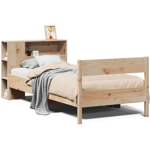  Krevet s regalom za knjige bez madraca 75x190 cm borovina Slike