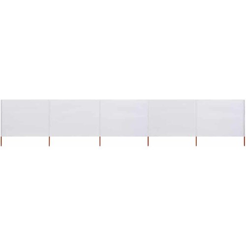  Vjetrobran s 5 panela od tkanine 600 x 160 cm pje&scaron;čano bijeli Cijene