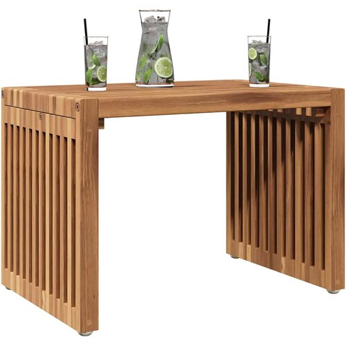  Vrtni bočni stol Smeđa 50 x 32,5 x 35 cm Čvrsto teak drvo Slike