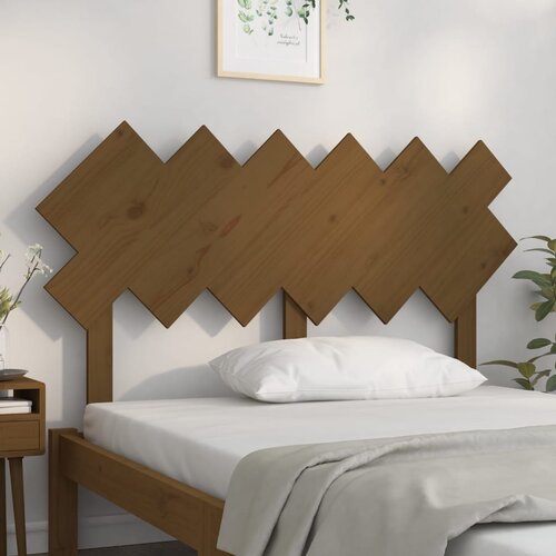  Uzglavlje za krevet boja meda 132x3x81 cm masivna borovina Slike