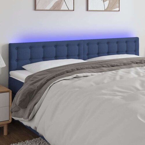  Uzglavlje plavo 180x5x78/88 cm od tkanine Slike