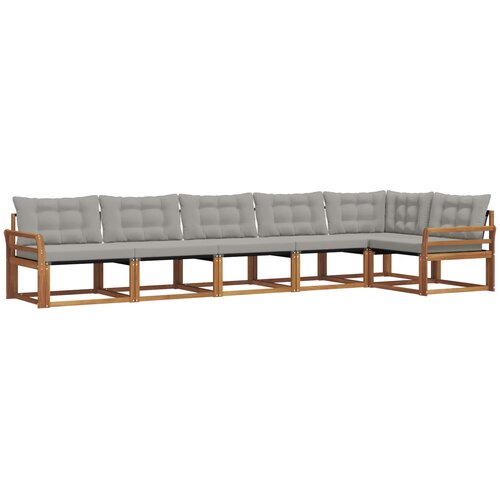 Set vanjskih sofa 6 kom. Prirodna i svijetlo siva Smeđa 408 x 170,5 x 73 cm Slike