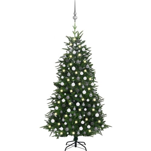  Umjetno božićno drvce LED sa setom kuglica zeleno 210 cm PVC/PE Slike