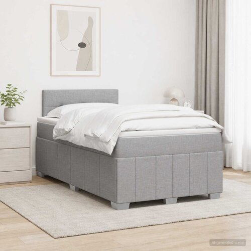  Boxspring krevet s madracem Svjetlosiva 120 x 190 cm Tkanina Cijene