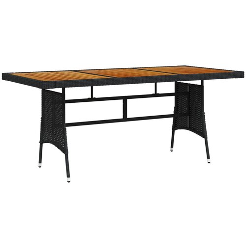 VidaXL Vrtni stol crni 160x70x72 cm poliratan i masivno bagremovo drvo Slike
