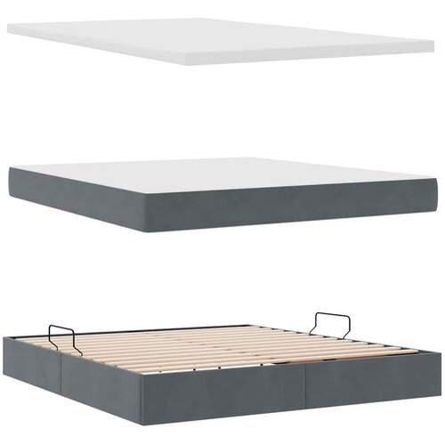  s od storage s uzglavljem Tamno siva 180 x 200 cm Bar&amp;scaron;un Slike