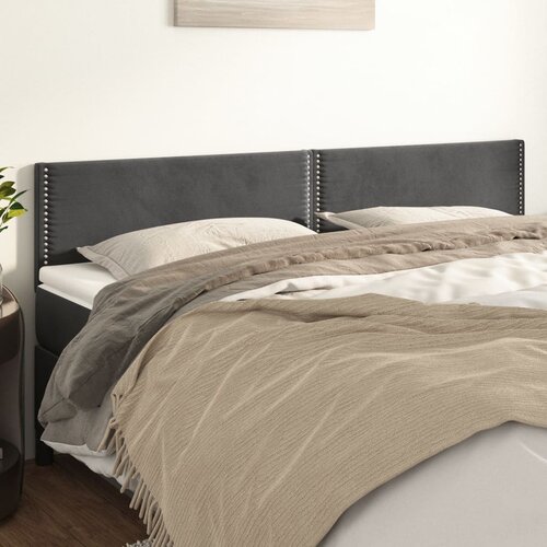 vidaXL Posteljno vzglavje 2 kosa temno siv 100x5x78/88 cm žamet Cene