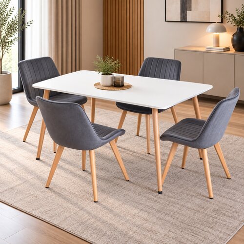 MODUL Trpezarijski set Linea Wood, sto i 4 stolice Cene