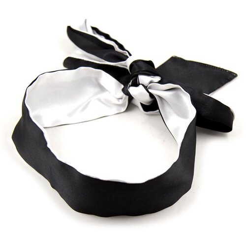 LATETOBED BDSM Line Satin Blindfold Black-White Cene