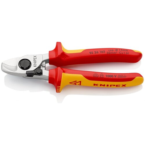 Knipex makaze za kablove 1000V VDE sa oprugom za otvaranje 165mm 95 26 165 crvene Slike