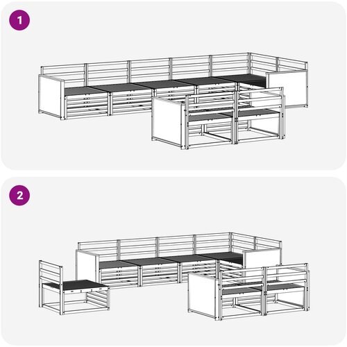  Set vanjskih sofa 8 kom. Prirodna Slike