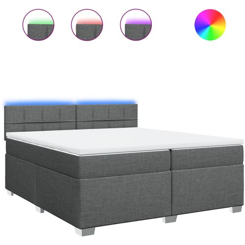 Maison Chic Box spring postelja - Vzmetna postelja z vzmetnico temno siva 200x200 cm blago SL4375, (21904839) Cene