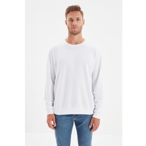 Trendyol White Men's Oversize Fit Sweatshirt
