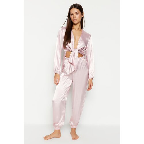 Trendyol Pajama Set - Pink - Plain Slike