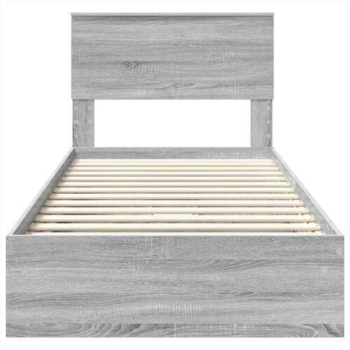  Krevet s od storage Siva Sonoma 75 x 190 cm Konstruirano drvo Slike