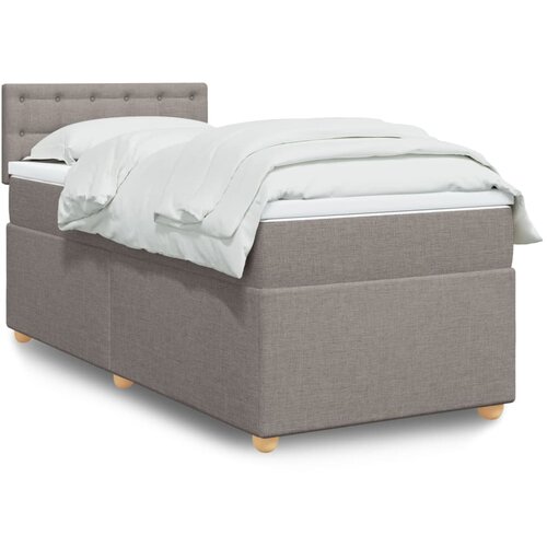 vidaXL Box spring postelja z vzmetnico taupe 90x200 cm blago, (21291692) Cene