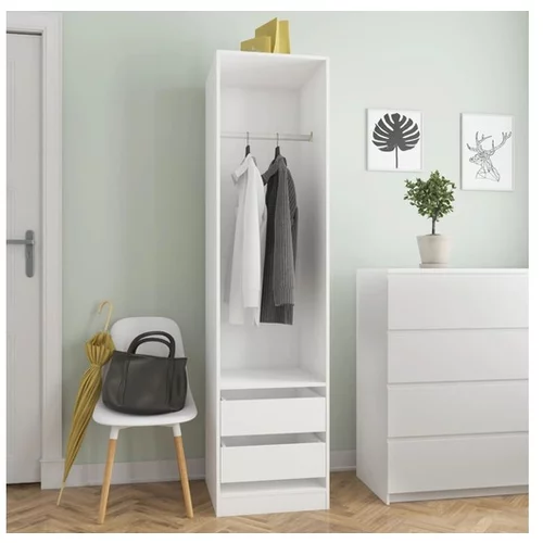  Garderobna omara s predali bela 50x50x200 cm iverna plošča