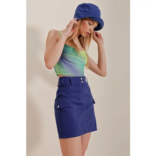 Trend Alaçatı Stili Skirt - Navy blue - Mini