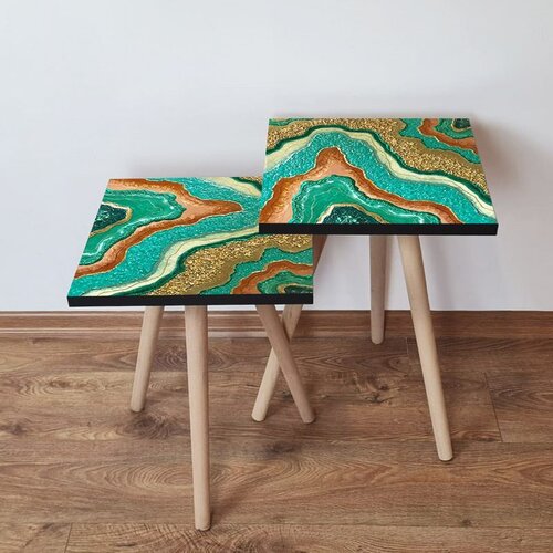 Hanah home 2Shp279 - multicolor multicolor nesting table (2 pieces) Cene