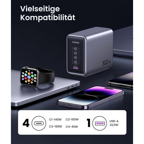 Ugreen Nexode 300W GaN II 5-portni USB polnilec - box Cene