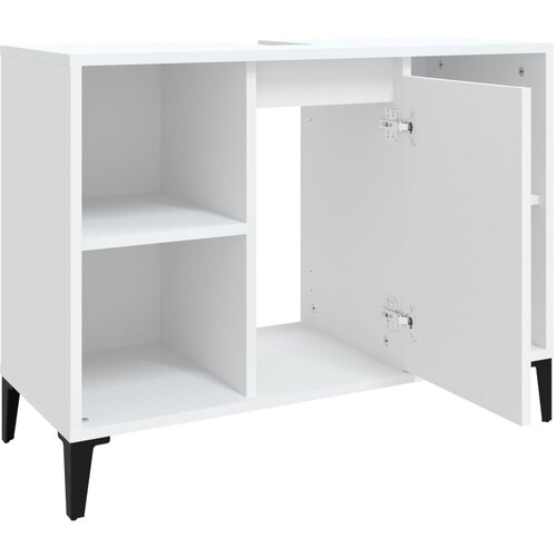  Ormarić za umivaonik bijeli 80 x 33 x 60 cm konstruirano drvo Bijela Slike