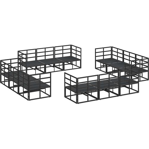  Sjedeća garnitura za vrt 12 pcs Crna Metal Slike