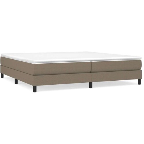  Krevet s oprugama i madracem smeđesivi 200x200 cm od tkanine Slike