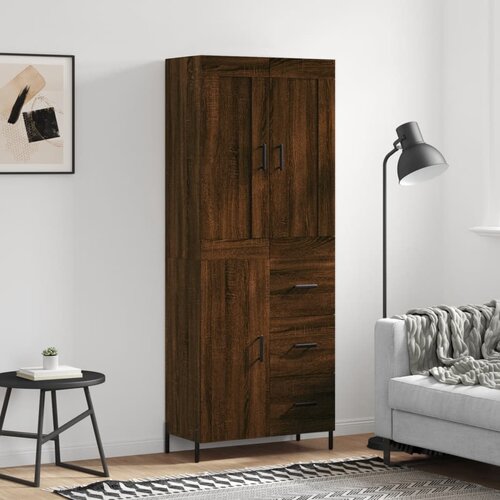 VidaXL Visoka komoda boja hrasta 69 5x34x180 cm od konstruiranog drva Slike