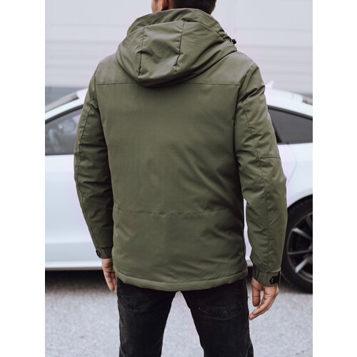 DStreet Men's winter jacket with hood green Cene