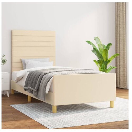  Okvir za krevet s uzglavljem krem 80x200 cm od tkanine Cijene