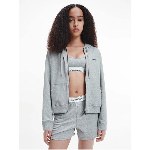 Calvin Klein Light Grey Women's Zippered Hoodie - Women | ePonuda.com