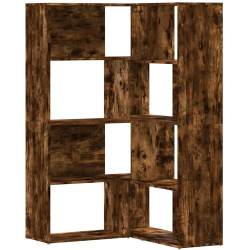  Kutni regal za knjige 4 razine boja hrasta 85x85x140 cm drveni Slike