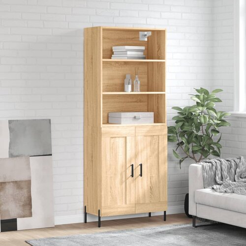 vidaXL Visoka komoda sonoma hrast 69,5x34x180 cm inženirski les Cene