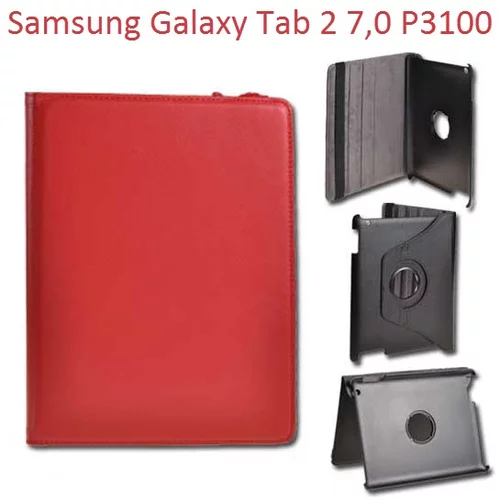  Vrtljivi ovitek / etui / zaščita za Samsung Galaxy Tab 2 7.0 P3100 - rdeči