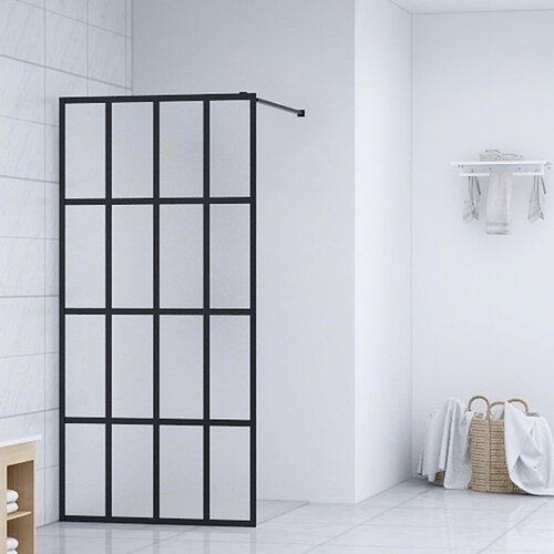 VidaXL Steklena pregrada za tu&amp;scaron; mlečno kaljeno steklo 140x195 cm Slike