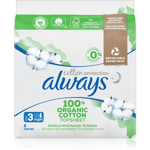 Always Cotton Protection Night vložki brez dišav 8 kos Cene