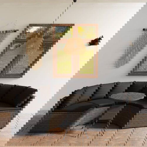 vidaXL 5-dijelna vrtna garnitura od poliratana s jastucima siva Cijene