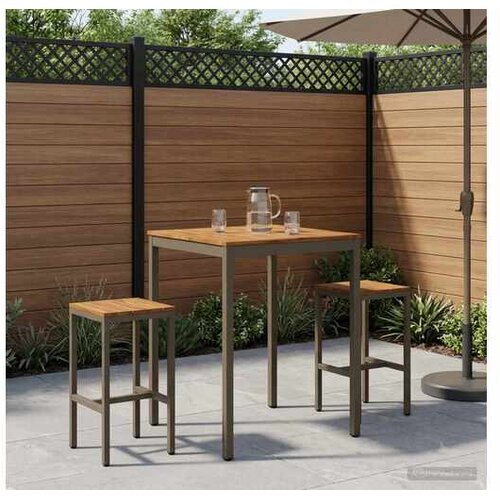 VidaXL Vrtni Bar Miza Naravna in kava 80 x 80,5 x 105 cm Slike