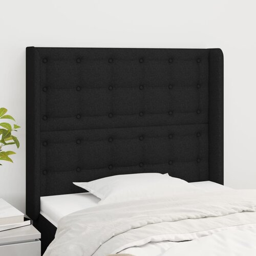  Uzglavlje s u&scaron;ima crno 83x16x118/128 cm od tkanine Cijene
