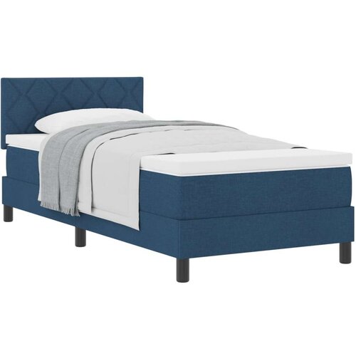 Box Spring Krevet s madracem plavi 90x200 cm tkanina Cijene