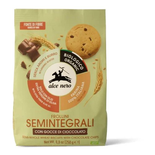 Oznake: Alce Nero Spazio Natura Alce Nero Keks polu-integralni s &amp;Auml;okoladnim komadi&amp;Auml;ima 250 g Slike